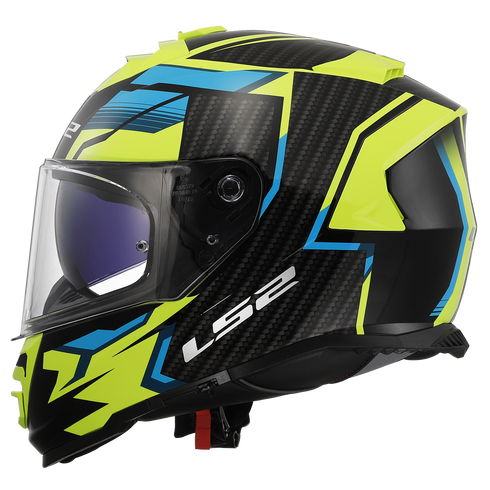 LS2 FF800 Storm II Tracker Motorcycle Helmet - Black H-V Yellow